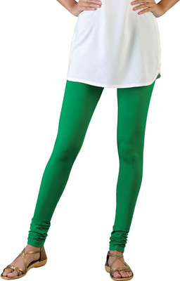 TWIN BIRDS Churidar Length Western Wear Legging(Green, Solid)