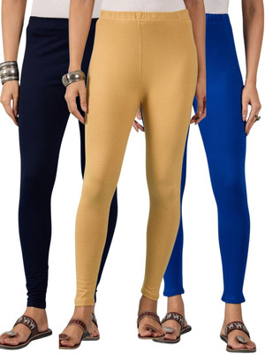 DIMPY GARMENTS Ankle Length Western Wear Legging(Dark Blue, Blue, Beige, Solid)