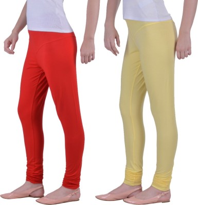 Dollar Missy Ethnic Wear Legging(Red, Yellow, Solid)