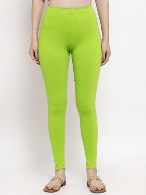 Trend Level Ankle Length  Western Wear Legging(Green, Solid)