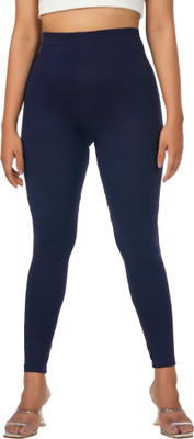 LoveiT Ankle Length Western Wear Legging(Dark Blue, Solid)