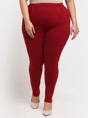 TAG-7 Ankle Length Ethnic Wear Legging(Maroon, Solid)