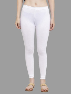 Trend Level Ankle Length Western Wear Legging(White, Solid)
