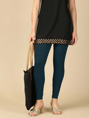 LUX cozi Ankle Length  Western Wear Legging(Blue, Solid)