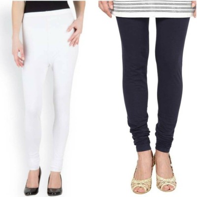 s r collection Churidar  Ethnic Wear Legging(White, Black, Solid)