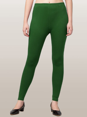 Trend Level Ankle Length  Western Wear Legging(Green, Solid)