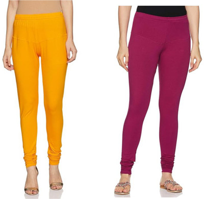 Leggynest Churidar  Ethnic Wear Legging(Maroon, Solid)
