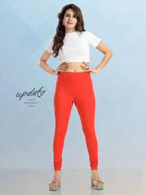 GEMINI LABEL Western Wear Legging(Orange, Solid)