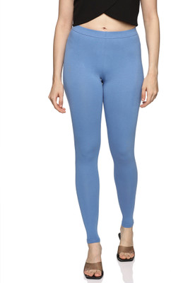 Coppersmith Ankle Length Ethnic Wear Legging(Light Blue, Solid)