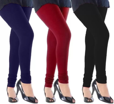 F A T A H Churidar  Ethnic Wear Legging(Black, Solid)