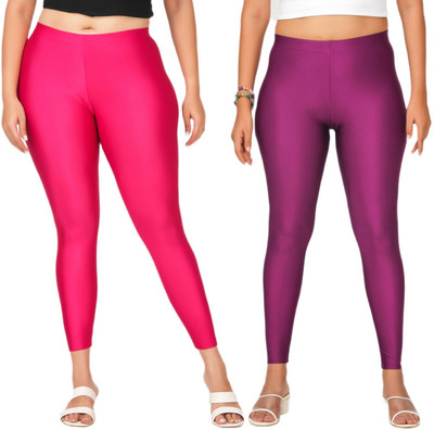 LoveiT Ankle Length Western Wear Legging(Pink, Purple, Solid)