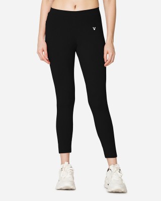 V Star Ankle Length Western Wear Legging(Black, Solid)