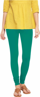 SRI CREATIONS Churidar  Western Wear Legging(Green, Solid)