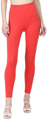 Robinbosky Ankle Length Ethnic Wear Legging(Red, Solid)