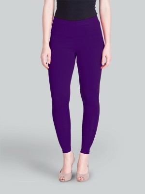 Lyra Ankle Length  Western Wear Legging(Purple, Solid)