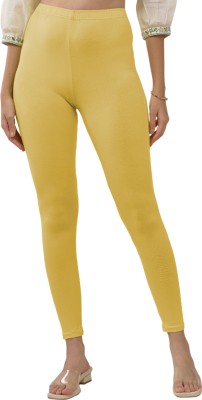 Lyra Ankle Length  Ethnic Wear Legging(Yellow, Solid)