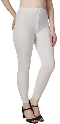 JEFFY Ankle Length  Winter Wear Legging(White, Solid)