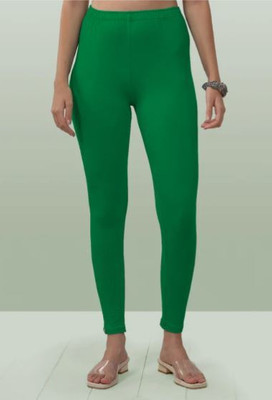Lyra womens wear Ankle Length  Western Wear Legging(Green, Solid)