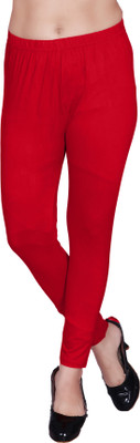 WEAR AND WOW Ankle Length Western Wear Legging(Red, Solid)