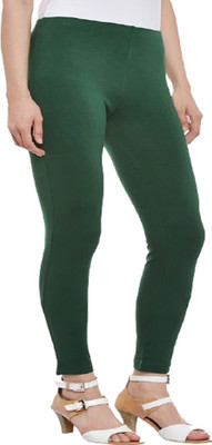 ABE Ankle Length Western Wear Legging(Dark Green, Solid)