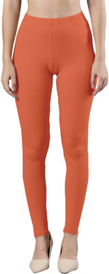 femmora Ankle Length Ethnic Wear Legging(Orange, Solid)
