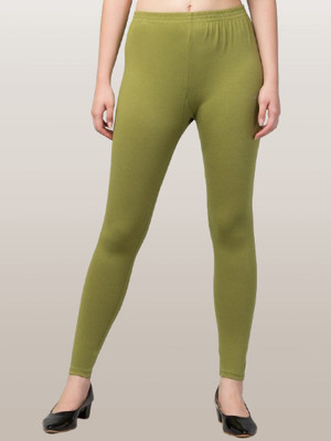 Trend Level Ankle Length  Western Wear Legging(Green, Solid)