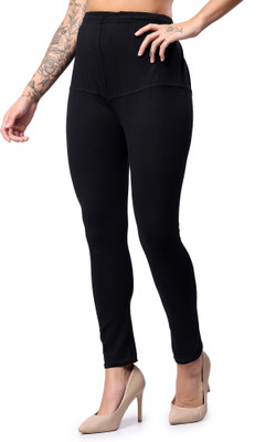 Keviv Churidar  Ethnic Wear Legging(Black, Solid)