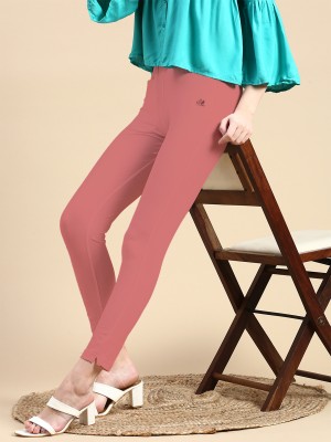 ONLY SHE Footed  Western Wear Legging(Pink, Solid)