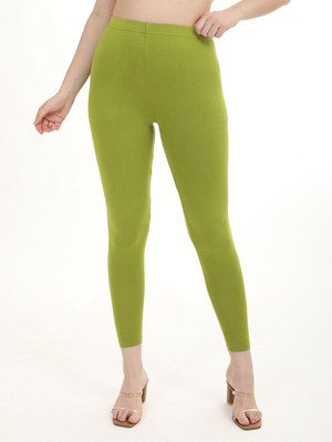 FLY BIRDS Ankle Length Western Wear Legging(Green, Solid)
