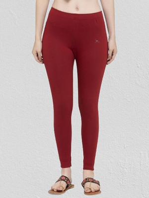 ABE Ankle Length Western Wear Legging(Maroon, Solid)