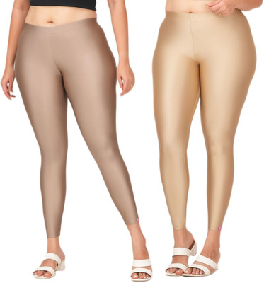 LoveiT Ankle Length Western Wear Legging(Grey, Beige, Solid)
