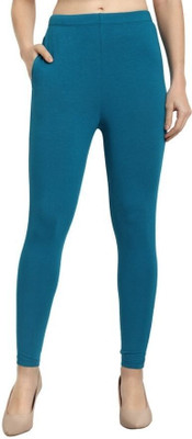 OneSky Ankle Length Western Wear Legging(Blue, Solid)
