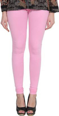 HOOKSPIN Churidar  Ethnic Wear Legging(Pink, Solid)