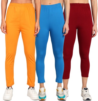 Paavki Ankle Length Western Wear Legging(Yellow, Blue, Maroon, Solid)