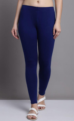 DEVPREET Ankle Length  Western Wear Legging(Blue, Solid)