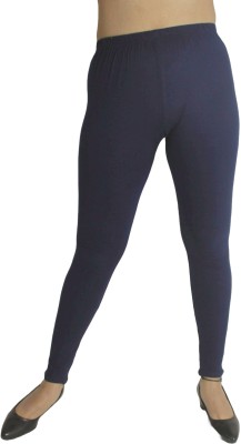 menena Ankle Length Western Wear Legging(Dark Blue, Solid)