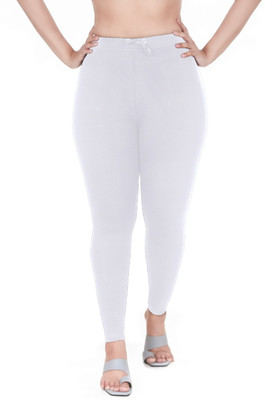 MUKHAKSH Ethnic Wear Legging(White, Solid)