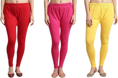 Kanya designs Churidar  Ethnic Wear Legging(Red, Pink, Yellow, Solid)