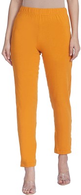 Lyra Ankle Length Western Wear Legging(Orange, Solid)