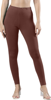 femmora Ankle Length Ethnic Wear Legging(Brown, Solid)