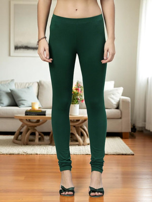 Kryptic Churidar  Western Wear Legging(Green, Solid)