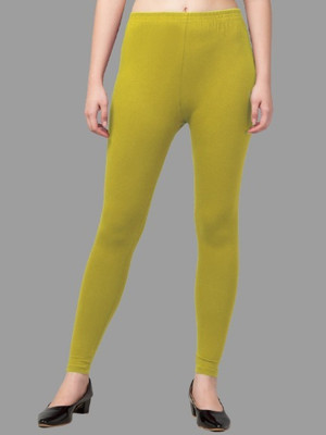 Trend Level Ankle Length  Western Wear Legging(Light Green, Solid)