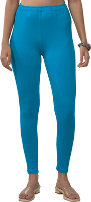 Lyra Ankle Length  Western Wear Legging(Blue, Solid)