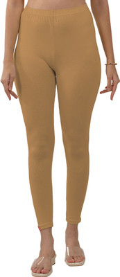 Lyra Ankle Length  Ethnic Wear Legging(Gold, Solid)