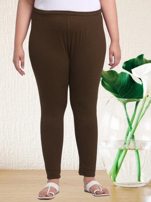 Trend Level Ankle Length Western Wear Legging(Brown, Solid)