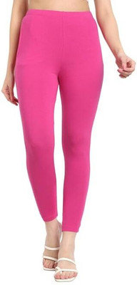 AJ Hosiery Ankle Length Western Wear Legging(Pink, Solid)