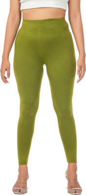 LoveiT Ankle Length Western Wear Legging(Green, Solid)