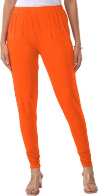 Lyra Churidar Length Ethnic Wear Legging(Orange, Solid)