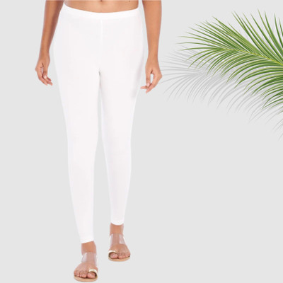 Elora Ankle Length  Western Wear Legging(White, Solid)