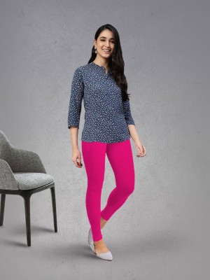 Lyra Ankle Length  Ethnic Wear Legging(Pink, Solid)